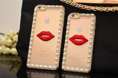 (Elmas DIY Sevimli Kırmızı Dudak) Iphone6 ​​4.7 5S inç Cep Telefonu Kılıfı Kılıfı